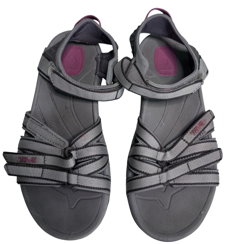 Teva Tirra Women's Sport Sandals Sz 6 Gray Pink Strap Hiking Waterproof Walking